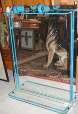 VINTAGE MODERNARIATO- SPECHCIERA BAGNO IN METALLO E SPECCHIO- CON FARETTI 