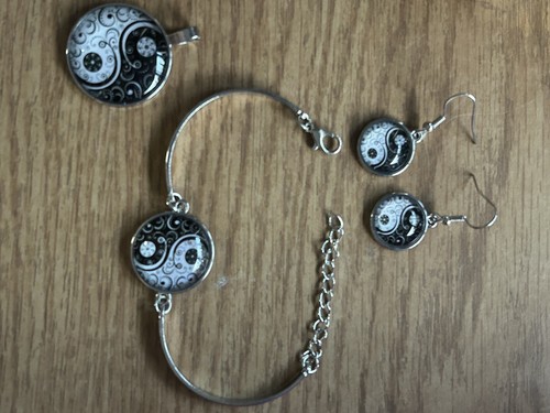 Yin yang piece jewelry set - 4,