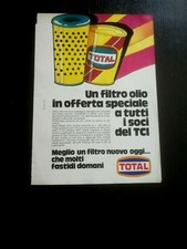 1974 TOTAL DISTRIBUTORE BENZINA FILTRO OLIO PUBBLICITA VINTAGE EPOCA AD