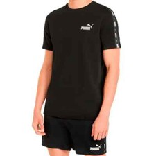 T-shirt Puma Essentials uomo nera manica corta in cotone in PROMO