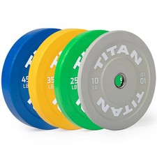 Titan Fitness 230 LB Set Piastre Paracolpi Olimpiche Economiche, Codifica Colore da FMI