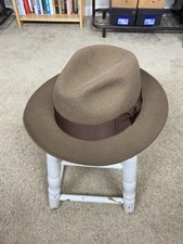 Cappello Stetson 100% lana Fedora XL marrone made in USA tesa larga stile classico