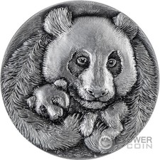 PANDA GIGANTE tracce di animali 3 oz moneta argento 30$ Liberia 2025