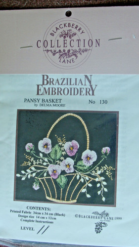 Kit ricamo brasiliano pansy - kit,