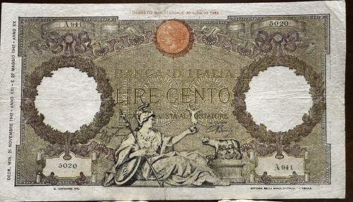 Banconota 100 lire - lire, roma