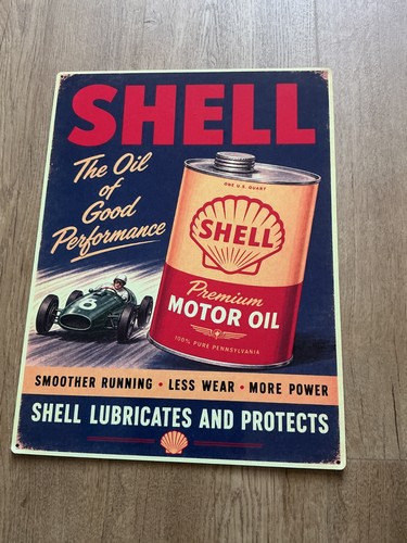 Shell motor oil garage metal - garage,