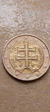 Moneta da 2 euro Slovensko, Slovacchia anno 2015 con Stemma 2 Croci, Ivan Rehàk.