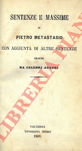 Metastasio pietro sentenze e - -,