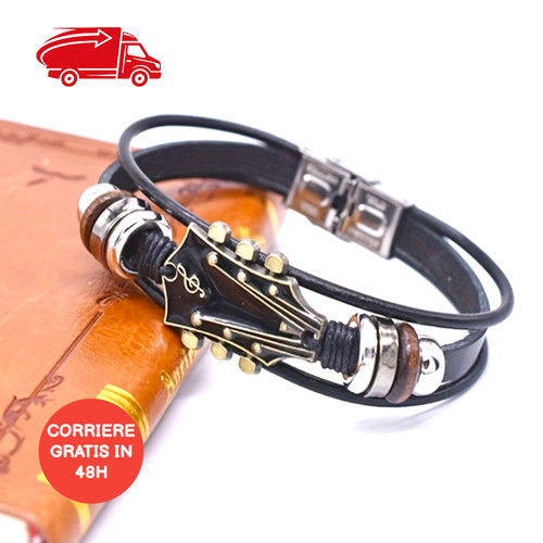 Bracciale pelle chitarra - bracciale, pu