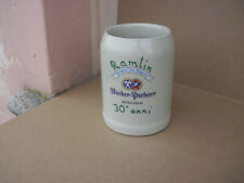 RARO boccale birra HACKER-PSCHORR MUNCHEN-RAMLIN NOVARA '30 ANNI-1/2litro ceram.