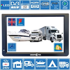 Camper Caravan Barca 12 " Pollici Portatile TV Freeview HD USB & SD Pvr 12 V 240