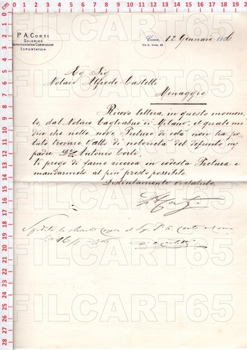 E7819 documento storico 1906 - documento,