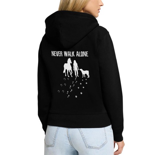 Felpa con cappuccio never walk - cappuccio,
