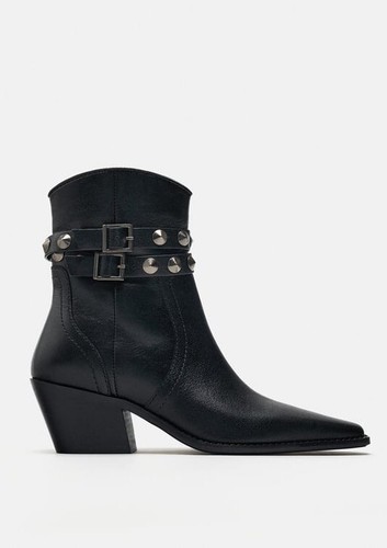 Stivaletti cowboy zara neri - stivaletti,