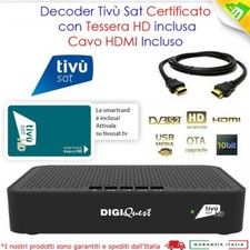 Decoder Tivusat HD Digiquest Classic Certificato Tv sat Con Card Inclusa New