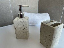 Set 4 pezzi bagno decoro marmo