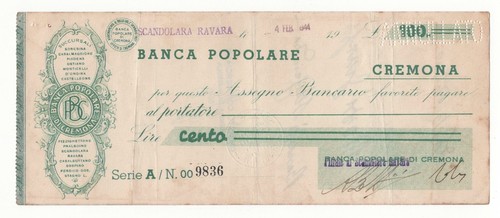 Assegno taglio fisso s - taglio,