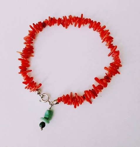 Bracciale corallo con - in,
