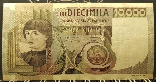 Banconota 10000 lire - lire, del