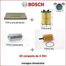 Kit 4 Filtri Tagliando Bosch per OPEL MERIVA A tst #ej