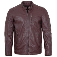 Jilani - Giacca di pelle da uomo nappa di agnello ox-red