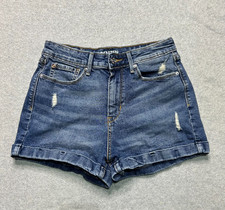 Levis Denizen Jean Shorts Womens 27 Mom High Rise Distressed Stretch Denim