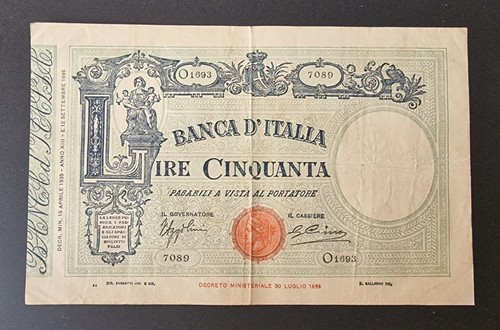 Cinquanta lire barbetti - 50,