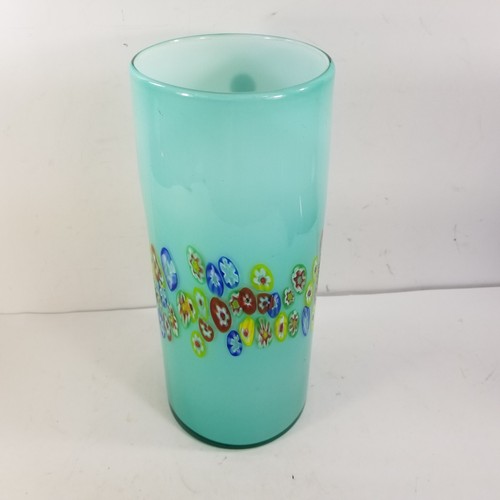 Murano glass vase blue green - murano,