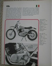 VILLA 250 450 MOTO CROSS 1974 SCHEDA TECNICA STORIA AZIENDA