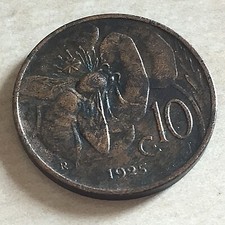 Regno d'Italia Vittorio Emanuele III 1925 10 Centesimi Ape 