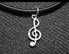 Collana unisex uomo donna con ciondolo chiave di violino sol musicale NUOVA