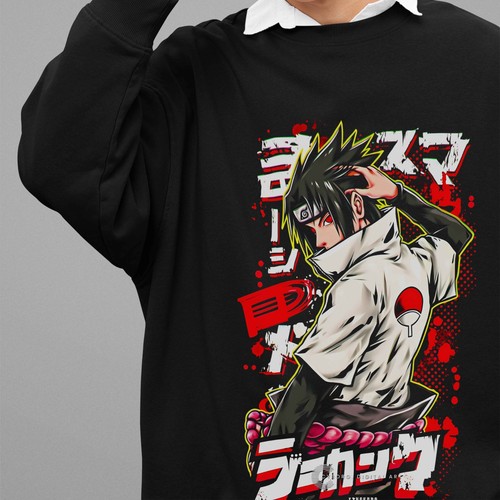 Felpa naruto anime sasuke - anime,