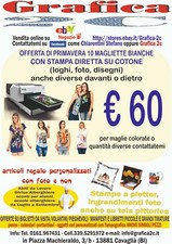 10 T-shirt/maglietta maniche corte bianche personalizzata, stampa diretta