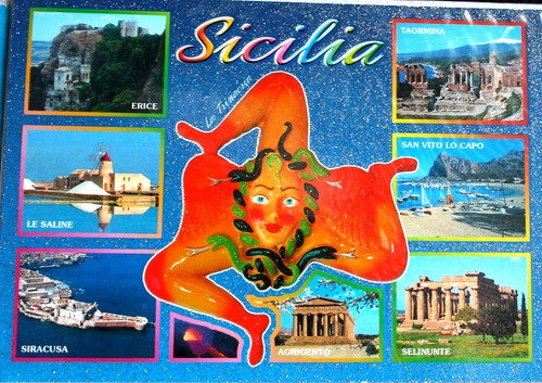 Cartolina sicilia trinacria - cartolina.,