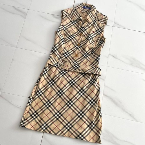 Abito smanicato burberry blue - abito,