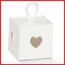 12 SCATOLINE BIANCHE PORTA CONFETTI CON CUORE INTAGLIATO ORIGINALI FAI DA TE