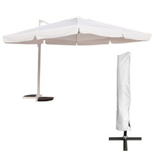 OMBRELLONE 3X3 CUSTODIA BRACCIO LATERALE GIARDINO PISCINA TERRAZZA GARDA BIANCO