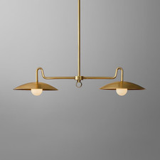Lampadario lineare in ottone