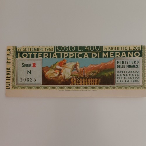 Biglietto lotteria ippica - ippica, di