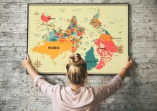 Poster mappa capovolta mondo