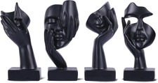 Set Di 4 Statuette Nere