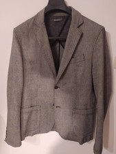 Giacca misto cotone sfoderata 2 bottoni MADE in Italy GRIGIO spigato come nuova