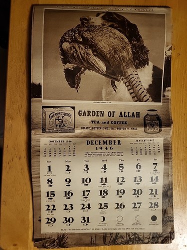 Calendario sportivo vintage