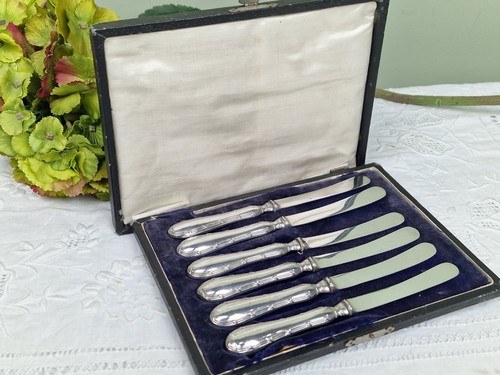 Antique silver handled - antique, butter