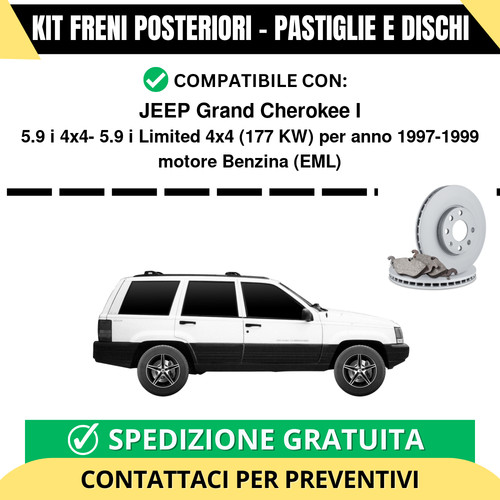 Kit freni posteriori per - kit, jeep