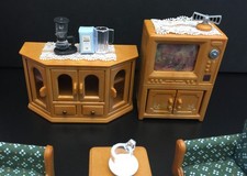 ✨ Sylvanian Families Giappone Set Soggiorno TV e Credenza Rara Scatola Vintage Epoca