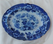 Antico Piatto In Ceramica Bianco E Blu Inglese China English Inglese Cina