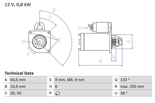 Motorino avviamento bosch - di,