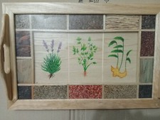 Vassoio Centro Tavola In Legno Artigianale Vintage