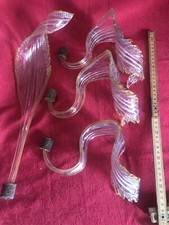 Lotto foglie Vetro trasparente e giallo Lampadario antico Murano